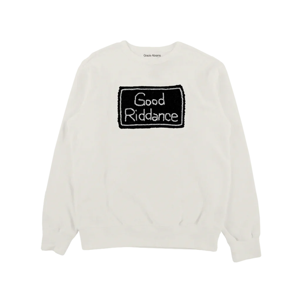 Good riddance crochet crew neck sweatshirt