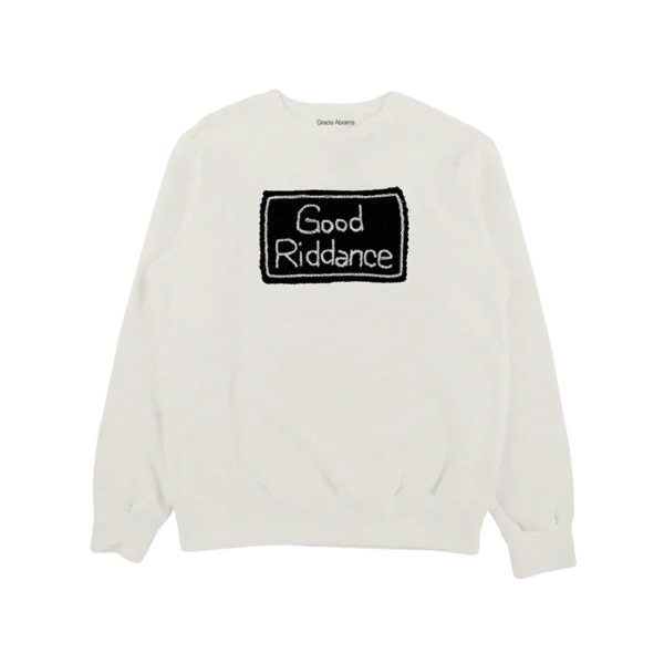 Good riddance crochet crew neck sweatshirt