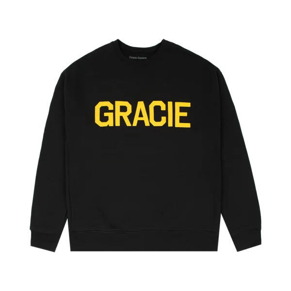 Gracie black varsity crewneck sweatshirt