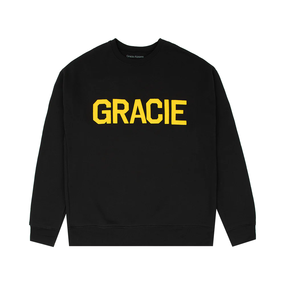 Gracie black varsity crewneck sweatshirt