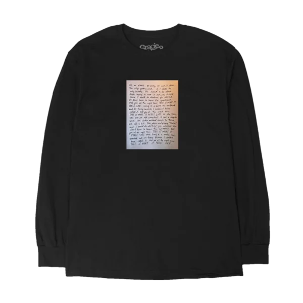 Journal page black longsleeve tour t-shirt